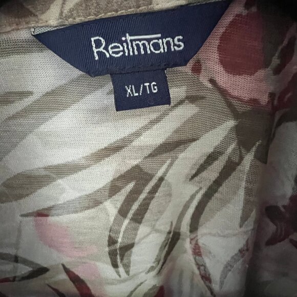 Reitmans Button Down Tropical Print Blouse, Size XL - Picture 4 of 6